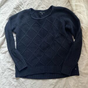 American Eagle Outfitters Textured Navy Sweater